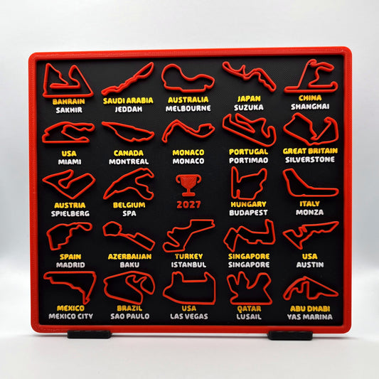 2027 race circuit calendar, Rosso, front view on its stands