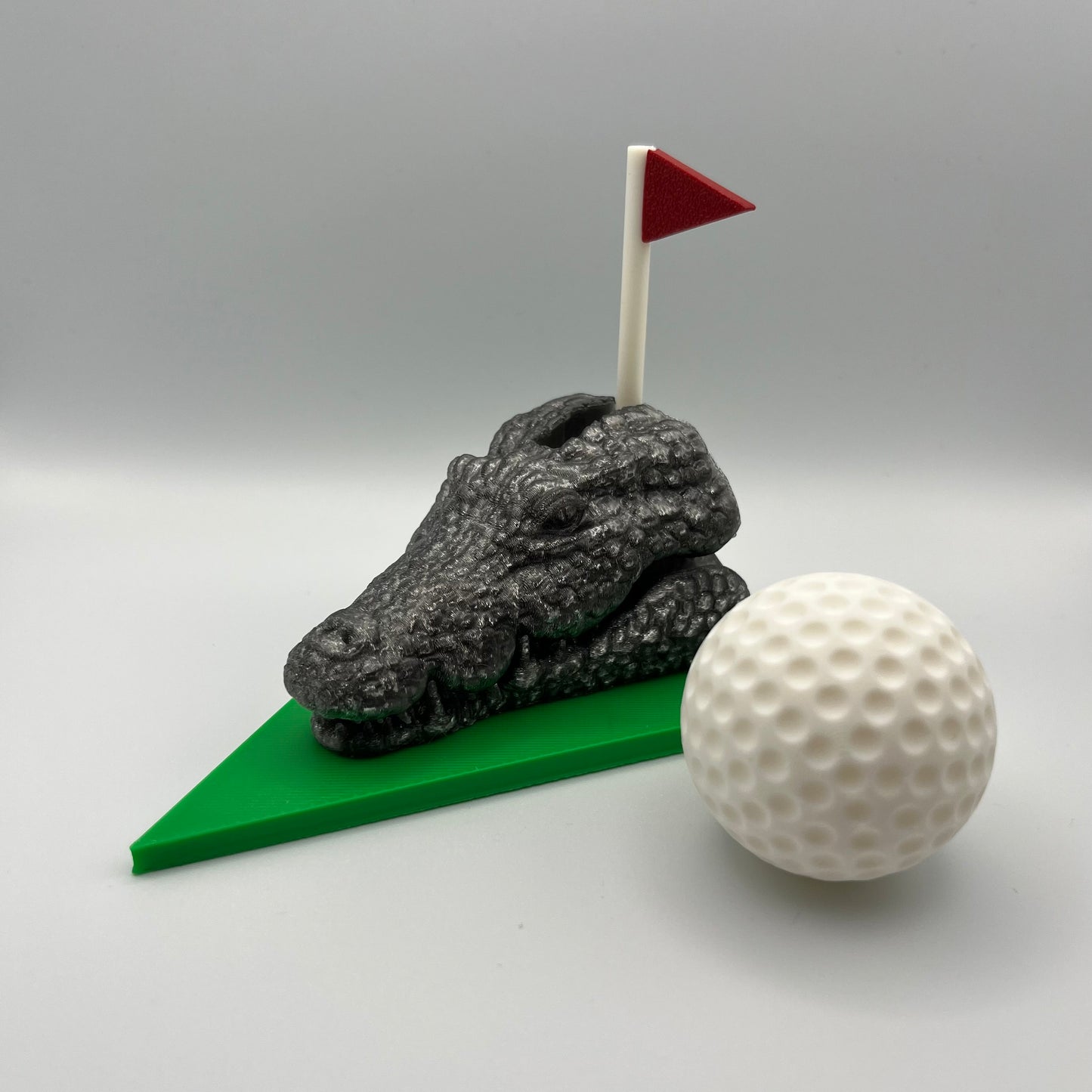 Crocodile Golf Ball Holder with Secret Compartment - 3D Printed