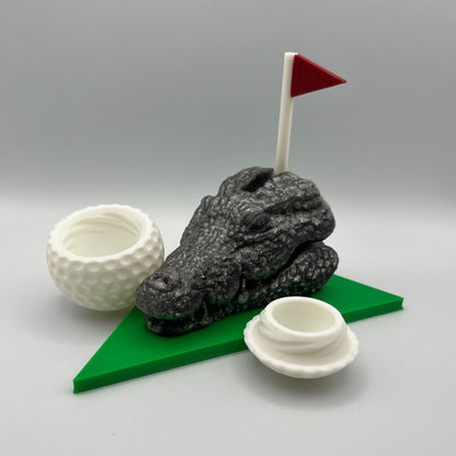 Crocodile Golf Ball Holder with Secret Compartment