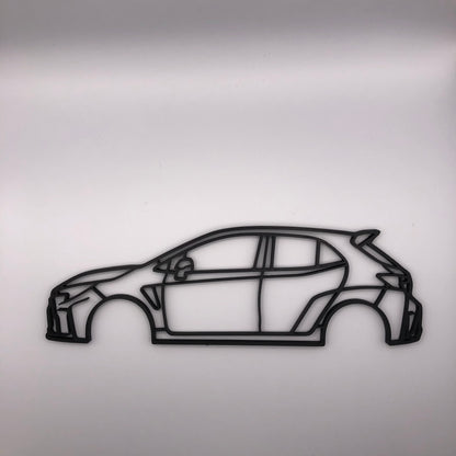 3D Printed GR Corolla Silhouette Wall Decor (23cm)