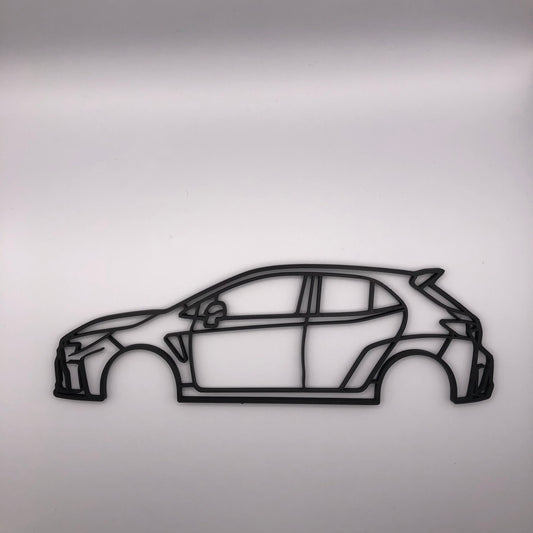 3D Printed GR Corolla Silhouette Wall Decor (23cm)