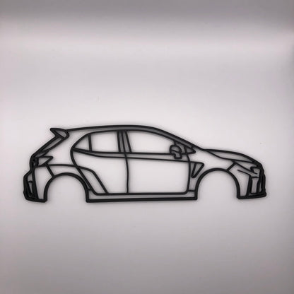 3D Printed GR Corolla Silhouette Wall Decor (23cm)