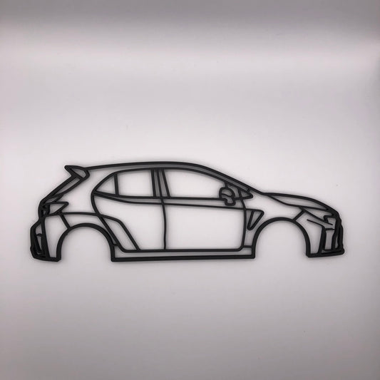 3D Printed GR Corolla Silhouette Wall Decor (23cm)