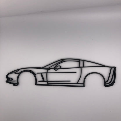 3D Printed Corvette C6 Silhouette Wall Decor ( 23cm )