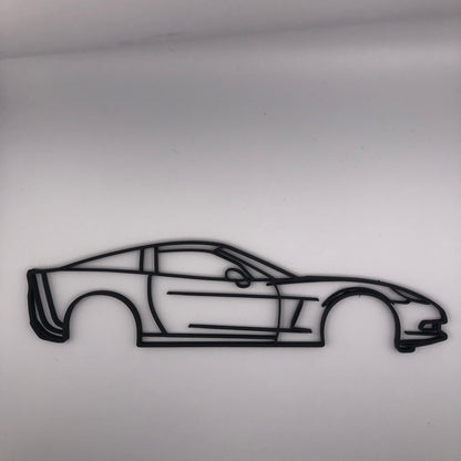 3D Printed Corvette C6 Silhouette Wall Decor ( 23cm )