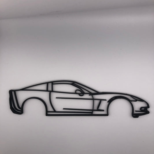 3D Printed Corvette C6 Silhouette Wall Decor ( 23cm )