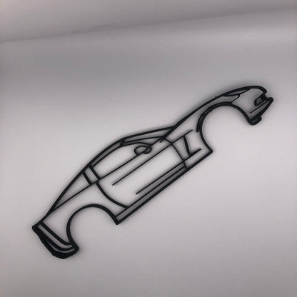 3D Printed Corvette C6 Silhouette Wall Decor ( 23cm )