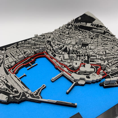 Racing Circuit Track Map in Black Frame