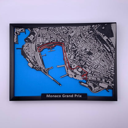 Racing Circuit Track Map in Black Frame