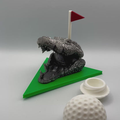 Crocodile Golf Ball Holder with Secret Compartment